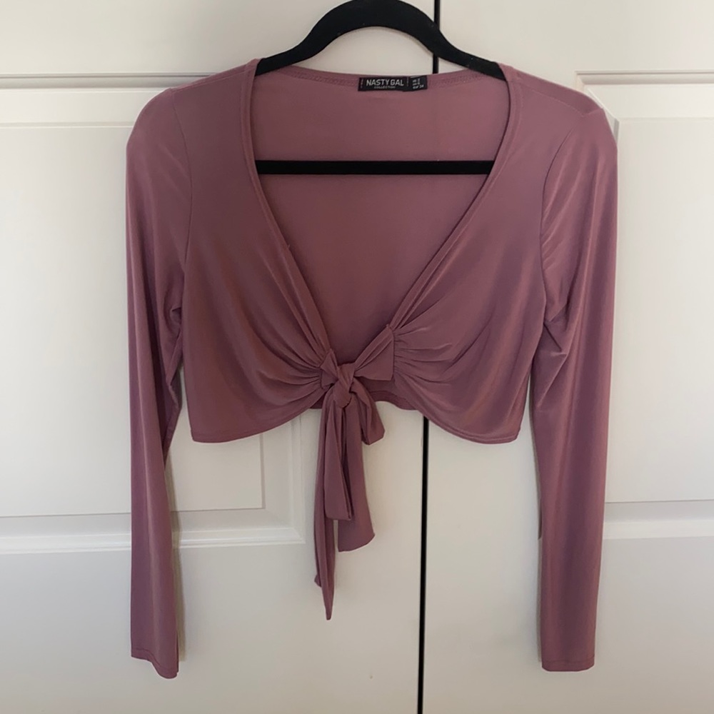 Nasty gal front tie crop top
